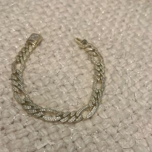 Men’s Figaro Elegant Gold Plated and Zirconia Bracelet